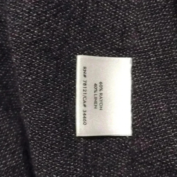 Eileen Fisher Black Open Front Fringe Hem Linen Cardigan Sweater Womans - Picture 4 of 5